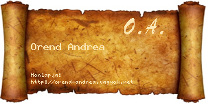 Orend Andrea névjegykártya